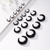 Piercing Transversal Expansor de Orelha em Forma de Chifre com Capa de Couro, Dilatador de Orelha Cônico Pontiagudo em Forma de U 1,6-10mm Conjunto de Cartilagem de Orelha