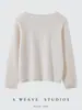 Nuevo Otoño 2026 Suéter de Punto para Mujer 100% Lana Estilo Simple Cuello Redondo Holgado Adelgazante