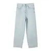 Jeans crop Biebe azul claro para mujer, pantalones de cigarrillo de corte slim, adecuados para ir al trabajo, elegantes y adelgazantes, pantalones casuales de pierna recta
