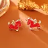 Pendientes Populares de Pony de Cristal Rojo, Nuevo Estilo Festivo de Año Nuevo Estilo Chino, Pendientes de Alta Gama, Joyería Creativa Estilo Chino