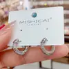 Pendientes Metálicos Geométricos de Circonita de Alto Diseño, Personalizados y Versátiles, Simples y de Moda, Pendientes de Moda de Celebridad de Internet para Mujer