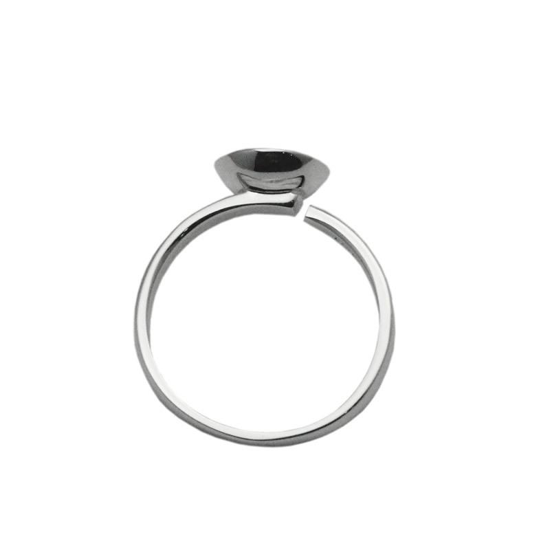 雅缤 银戒托 925女士开口戒指可镶嵌琥珀蜜蜡珠子底托速卖通热卖