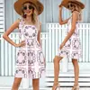 Vestido Feminino Slim-Fit Estampado com Alças Finas - Moda Europeia e Americana - Amazon Cross-Border 2026