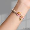Pulsera tejida de nudo mandala hecha a mano diy cuerda de mano con nudo de flor de melocotón rosa puede usar cuentas de la suerte accesorios de joyería pulsera