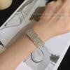 Pulseira de Cristal Strass Estilo Coreano Linha Única Diamante Pulseira Elástica Simples Elegante Super Brilhante Pulseira de Zircônia Estilo Frio