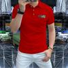 Camiseta Polo de Hombre Verano 2025 Sólida Calidad Alta Gama Europea Moderna Lujo Ligero Nuevo Estilo LOGO Distintivo Manga Corta Llip Ajustada
