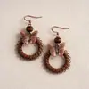 Pendientes de Corazón de Madera Color Café Transfronterizos Europeos y Americanos, Pendientes Estilo Retro Maillard, Pendientes de Diseño de Nicho para Mujer