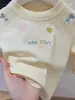 Nuevo Estilo Camiseta Base Bordada Estilo Coreano para Niñas Primavera para Bebés Moda Tendencia Top Infantil Ropa Infantil