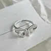 Fan Zhiqiao Versão Coreana Xiaohongshu Ins Anel Simples de Prata Esterlina S925 Design de Laço Anel Personalizado