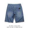 Shorts de Mezclilla Juveniles Estilo High Street Americano Transfronterizos para Hombre, Corte Recto Holgado, Nuevos Shorts de Mezclilla de Cinco Puntos para Hombre de Verano