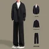 Jaqueta Marrom Maillard para Homens, Elegante Casaco de Lã, Roupa de Inverno Masculina, Estilo Coreano, Conjunto Completo, Espessado