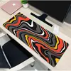 Mouse Pad com Padrão Abstrato Grande para Jogos, Resistente a Manchas, Tapete de Mesa Antiderrapante para Escritório e Dormitório, Mouse Pad de Tecido com Borda Reforçada