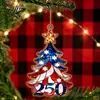Adornos de Navidad acrílico pintado reno muñeco de nieve árbol de Navidad campanas Suministros de decoración navideña Colgantes de Navidad