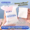 Hoja de Algodón con Compresa Húmeda XUXU para Rostro, Hoja de Papel de Máscara Elástica de Algodón, Toalla de Maquillaje con Agujeros, Toalla de Compresa Húmeda Transfronteriza para Rostro