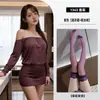 Desejo vermelho desejo puro estilo roxo costas expostas saia de quadril uniforme sexy interesse provocante roupa íntima tentação pijama uniforme 1343