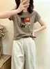 Camiseta de Algodón Acanalado Guangzhou Thirteen Sources 220g para Mujer, Directo de Fábrica, Top de Manga Corta Ajustado, Oferta Especial Segunda Remesa de Verano