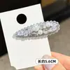 Pinza de Pato con Pedrería y Perlas de Lujo Ligero para Mujer, Pasador de Pedrería Estilo Coreano, Pinza para Flequillo, Accesorio para el Cabello, Pinza con Borde Ovalado, Pasador