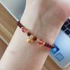 Pulsera de Cristal de Ágata Roja de Estilo Nuevo Chino Ins de un Círculo para Mujer Granate Cristal de Fresa Parpadeo