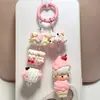 Série de Sorvetes Bubble Mart: Quatro Contas Grossas Pintadas a Óleo com Fechos de Argola, Pingentes para Celular, Correntes para Celular e Pingentes para Bolsa