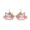 Pendientes de gato de lujo con circonita cúbica, estilo coreano, dulces y elegantes, inspirados en Instagram, para mujer, nicho, exquisitos, de alta gama, sencillos y lindos