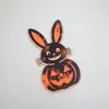 Nuevos adornos de madera para casa embrujada de Halloween transfronterizos, kit de material de madera de doble capa para bricolaje en casa, calabaza y conejo al por mayor