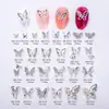 Acessórios de borboleta para nail art decoração de diamante borboleta fofa tridimensional acessórios de unha de liga acessórios de borboleta oca para nail art