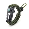 Pulseira de Paracord com Bússola e Tira de Ajuste Multifuncional Pulseira para Exterior Sobrevivência na Natureza Pulseira Ajustável Cinco-em-Um