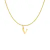 Collar con Colgante de Letra Inglesa A-Z de Venta Caliente Transfronteriza para Mujer Moda Acero Inoxidable Versátil Cadena para Clavícula Joyería