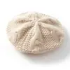 Cachemira Otoño/Invierno 2026 Nuevo para Mujer de Alta Gama Color Sólido Seis Paneles Exterior Cálido Moda Peso Pesado Boina