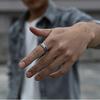 Anillo con Patrón de Espina de Pescado Anillo Flecha Personalizado Retro Europeo y Americano Apertura Ajustable Anillo Símbolo con Textura Anillo
