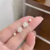 Nuevo Estilo Popular Conjunto de Cuatro Piezas de Aretes de Perlas de Fuegos Artificiales para Mujer, Lujo Ligero, Gama Alta, Pequeños y Exquisitos, Elegantes Aretes y Accesorios para Orejas