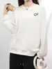 Novedad Otoño e Invierno Diseño de Estampado Simple de Cara Sonriente Nicho Tops de Manga Larga para Mujer Ropa Exterior Casual Sudaderas Holgadas Versátiles