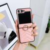 Adecuado para Funda de Teléfono Samsung Zflip6, Hebilla de Anillo Estilo Chanel, Funda Protectora de Cuero Plegable Zflip7/Cuarta Generación, Transfronterizo