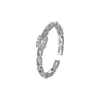 Anillo Abierto Diseño de Nicho de Bambú Cadena de Diamantes Flash Simple para Mujer Coreana Anillo Abierto Nueva Moda