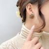 Pendientes de Botón de Otoño e Invierno de Aguja de Plata 925 Pendientes Vintage Pendientes de Estilo Hong Kong para Mujer Pendientes Cortos de Nicho Simples para Viajera B660