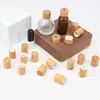 Tapa de Madera para Perfume, Tapa Redonda de Madera para Botella de Perfume, Tapa para Botella de Aceite Esencial, Tapa de Repuesto para Botellas Pequeñas Vacías de Muestra
