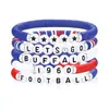 Pulseira Empilhável de Argila Macia Multicor Mais Vendida na Amazon com Pingente de Liga e Letras em Acrílico Conjunto de Pulseiras Elásticas