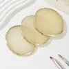 Nova Paleta de Cores para Nail Art de Resina Imitação de Ágata Antiderrapante com Borda Dourada para Exibição e Fotografia de Unhas