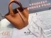 Bolso tipo cesta 2025H Marca Tc Piel de Vaca Semi-cosido a mano Hilo encerado para Mujer, Bolso cubo de alta gama con herrajes de acero, Bolso de mano, Bolso tote