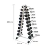 Estante de mancuernas multicapa engrosado para uso en gimnasio, hecho de acero puro, disponible en varias especificaciones, estante de almacenamiento de mancuernas comercial en stock, disponible para entrega