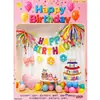 Traje de baño Celebridad de Internet Escena de Fiesta de Cumpleaños Diseño traje Oso Feliz Cumpleaños Banner de Globos Vestir Atmósfera Vida