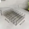 Caixa de armazenamento de acrílico transparente para sombras de olhos com pequeno selo, suporte para exibir bolo de pó, clipe porta-cartões de visita, suporte para máscaras com 7 divisórias