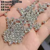 S925 Plata Lisa Cuentas Ojo de Gato Fábrica Venta al por Mayor Joyería Cuentas Espaciadoras Hielo Triturado Accesorios Joyería DIY Cuentas de Plata Lisa