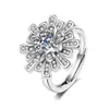 Coreia do Sul Dongdaemun venda quente anel requintado com microincrustação de zircônia strass Girassol Diamante temperamento feminino novo anel