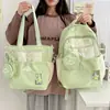 Mochila soft girl muito estilosa, mini bolsa mini ins, conjunto de mochila de duas peças para estudantes universitárias para passeios de primavera