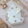 Manta de Bebê Fofa de Desenho Animado com Algodão Acolchoado, Manta Antichute para Recém-Nascido, Manta de Swaddle com Orelhas Grandes de Coelho, Dropshipping