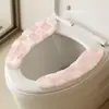 Almofada de Assento de Vaso Sanitário Doméstica Estilo Japonês, Cobertura de Assento de Vaso Sanitário Espessa de Lã Quente para Outono e Inverno, Almofada de Assento Adesiva