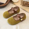 Zapatos Mary Jane poco profundos estilo Birkenstock retro para niñas, nueva colección otoño 2026, mocasines estilo francés, zapatos planos de cuero