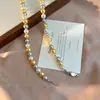 Collar de Perlas de Colores Estilo Francés, Cadena para Clavícula Shijia Fashion de Lujo Ligero, Gargantilla Versátil de Temperamento Simple de Gama Alta