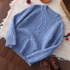 Suéter de Cachemira para Niños y Niñas, Nuevo Estilo Otoño e Invierno, Versátil, Patrón Trenzado Simple, Jersey de Cuello Redondo, Suéter de Punto Casual